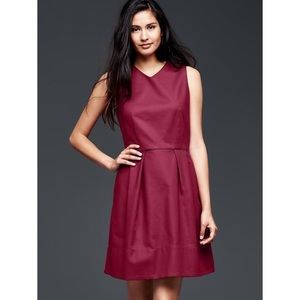 NWOT Gap V-Neck Fit and Flare Dress, Deep Red